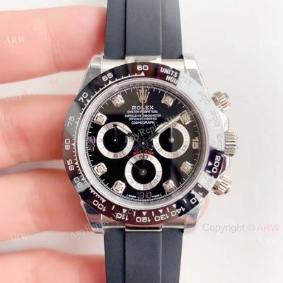 Highest Quality Copy Rolex Daytona SS Rubber Strap Watch Noob Daytona 4130
